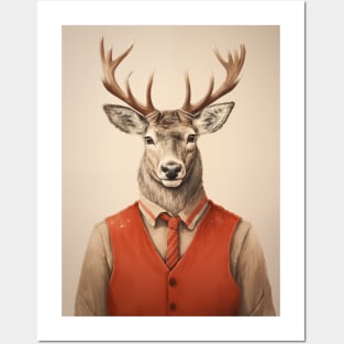 Reindeer Portrait Posters and Art